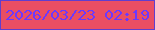 文字の大きさ：1、枠の色：603ece、背景の色：ea4e63、文字の色：6c38fd 無料ブログパーツのブログ時計
