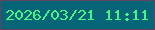 文字の大きさ：3、枠の色：604261、背景の色：076578、文字の色：46f787 無料ブログパーツのブログ時計