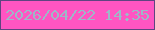 文字の大きさ：5、枠の色：604481、背景の色：ff55c2、文字の色：9db8c8 無料ブログパーツのブログ時計