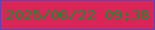 文字の大きさ：5、枠の色：6044b6、背景の色：d92557、文字の色：148b2c 無料ブログパーツのブログ時計