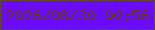 文字の大きさ：4、枠の色：604732、背景の色：6c0bfc、文字の色：673126 無料ブログパーツのブログ時計