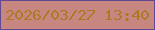 文字の大きさ：5、枠の色：604991、背景の色：c88681、文字の色：aa7a24 無料ブログパーツのブログ時計