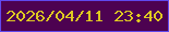 文字の大きさ：3、枠の色：6049ee、背景の色：4d0251、文字の色：dec821 無料ブログパーツのブログ時計