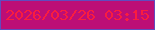 文字の大きさ：5、枠の色：604bbe、背景の色：bc0e76、文字の色：fa1c3f 無料ブログパーツのブログ時計