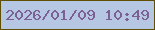 文字の大きさ：5、枠の色：604e03、背景の色：b5c7e2、文字の色：7c6093 無料ブログパーツのブログ時計