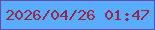 文字の大きさ：4、枠の色：604fa2、背景の色：5aacfd、文字の色：95274a 無料ブログパーツのブログ時計