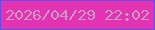 文字の大きさ：3、枠の色：6050e8、背景の色：e432b4、文字の色：c89cc1 無料ブログパーツのブログ時計