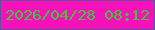 文字の大きさ：1、枠の色：60529e、背景の色：f711ba、文字の色：40c636 無料ブログパーツのブログ時計