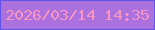 文字の大きさ：4、枠の色：6054eb、背景の色：ab71de、文字の色：f895c1 無料ブログパーツのブログ時計