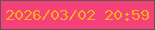 文字の大きさ：1、枠の色：60564e、背景の色：f44179、文字の色：fca91b 無料ブログパーツのブログ時計