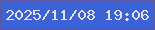 文字の大きさ：3、枠の色：6056a0、背景の色：3c62d7、文字の色：e5e1ed 無料ブログパーツのブログ時計