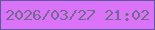 文字の大きさ：3、枠の色：6057a1、背景の色：da73f8、文字の色：70698c 無料ブログパーツのブログ時計