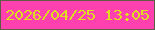 文字の大きさ：5、枠の色：605b45、背景の色：fe41af、文字の色：e0dc1e 無料ブログパーツのブログ時計
