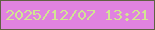 文字の大きさ：5、枠の色：606043、背景の色：e083e0、文字の色：d1e593 無料ブログパーツのブログ時計