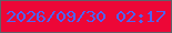 文字の大きさ：3、枠の色：606069、背景の色：ed0737、文字の色：4f63f4 無料ブログパーツのブログ時計