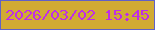文字の大きさ：5、枠の色：6061c7、背景の色：d1ab33、文字の色：bf2de8 無料ブログパーツのブログ時計