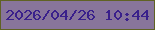 文字の大きさ：4、枠の色：606224、背景の色：88759b、文字の色：3a208b 無料ブログパーツのブログ時計