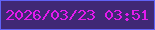 文字の大きさ：4、枠の色：6062f6、背景の色：402875、文字の色：e31bed 無料ブログパーツのブログ時計