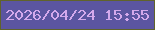 文字の大きさ：1、枠の色：60632b、背景の色：5b55a1、文字の色：d4a9ec 無料ブログパーツのブログ時計