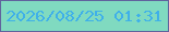 文字の大きさ：4、枠の色：60639d、背景の色：80dac0、文字の色：3fb0e9 無料ブログパーツのブログ時計