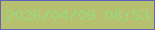 文字の大きさ：3、枠の色：6063ba、背景の色：b6c06f、文字の色：99d880 無料ブログパーツのブログ時計