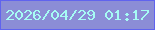 文字の大きさ：5、枠の色：6063ee、背景の色：8b8dd6、文字の色：a6fcf4 無料ブログパーツのブログ時計