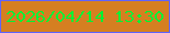 文字の大きさ：4、枠の色：6064fa、背景の色：d57f21、文字の色：05f033 無料ブログパーツのブログ時計