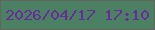 文字の大きさ：3、枠の色：60655d、背景の色：4c8062、文字の色：682b9b 無料ブログパーツのブログ時計