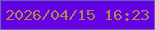 文字の大きさ：4、枠の色：6065c1、背景の色：6301e2、文字の色：ad8550 無料ブログパーツのブログ時計
