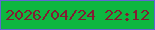 文字の大きさ：4、枠の色：6066d3、背景の色：0eb740、文字の色：831c33 無料ブログパーツのブログ時計