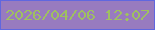 文字の大きさ：4、枠の色：6067df、背景の色：987bbf、文字の色：9fc061 無料ブログパーツのブログ時計