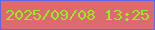 文字の大きさ：4、枠の色：6067ea、背景の色：dc6a6f、文字の色：91ef22 無料ブログパーツのブログ時計