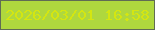 文字の大きさ：2、枠の色：606c54、背景の色：afd83e、文字の色：d4e611 無料ブログパーツのブログ時計