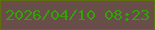 文字の大きさ：5、枠の色：606d0d、背景の色：694d48、文字の色：36a008 無料ブログパーツのブログ時計