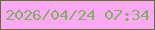 文字の大きさ：3、枠の色：606e3a、背景の色：fca8f2、文字の色：7fb064 無料ブログパーツのブログ時計