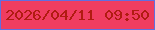 文字の大きさ：2、枠の色：606ee0、背景の色：ef3d60、文字の色：b11b11 無料ブログパーツのブログ時計