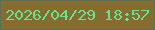 文字の大きさ：4、枠の色：606f52、背景の色：856c2f、文字の色：6ae095 無料ブログパーツのブログ時計