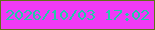 文字の大きさ：5、枠の色：607217、背景の色：f03af6、文字の色：24c9a9 無料ブログパーツのブログ時計