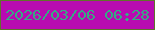 文字の大きさ：1、枠の色：60732b、背景の色：b80bb1、文字の色：36ab84 無料ブログパーツのブログ時計