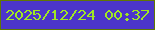 文字の大きさ：2、枠の色：607703、背景の色：4c35cb、文字の色：a0e822 無料ブログパーツのブログ時計