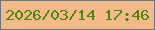 文字の大きさ：2、枠の色：607888、背景の色：f5ba87、文字の色：488810 無料ブログパーツのブログ時計