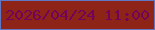 文字の大きさ：3、枠の色：6078c3、背景の色：8e2318、文字の色：71045a 無料ブログパーツのブログ時計