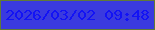 文字の大きさ：4、枠の色：607a37、背景の色：3a3adf、文字の色：1313f4 無料ブログパーツのブログ時計
