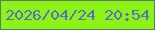 文字の大きさ：1、枠の色：607a70、背景の色：8bf414、文字の色：5b6dca 無料ブログパーツのブログ時計
