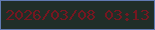 文字の大きさ：3、枠の色：607ab2、背景の色：202e28、文字の色：751720 無料ブログパーツのブログ時計