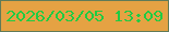 文字の大きさ：5、枠の色：607b58、背景の色：e5a243、文字の色：20cb43 無料ブログパーツのブログ時計