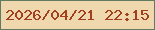 文字の大きさ：4、枠の色：607b5f、背景の色：efd7ae、文字の色：a0401f 無料ブログパーツのブログ時計