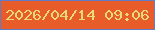 文字の大きさ：3、枠の色：607cc8、背景の色：e85c29、文字の色：e8db77 無料ブログパーツのブログ時計