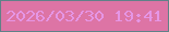 文字の大きさ：3、枠の色：608188、背景の色：dd74a5、文字の色：e596e5 無料ブログパーツのブログ時計