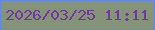 文字の大きさ：4、枠の色：6088ec、背景の色：859479、文字の色：7137a3 無料ブログパーツのブログ時計